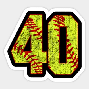 Fastpitch Softball Number 40 #40 Softball Shirt Jersey Uniform Favorite Player Biggest Fan Sticker